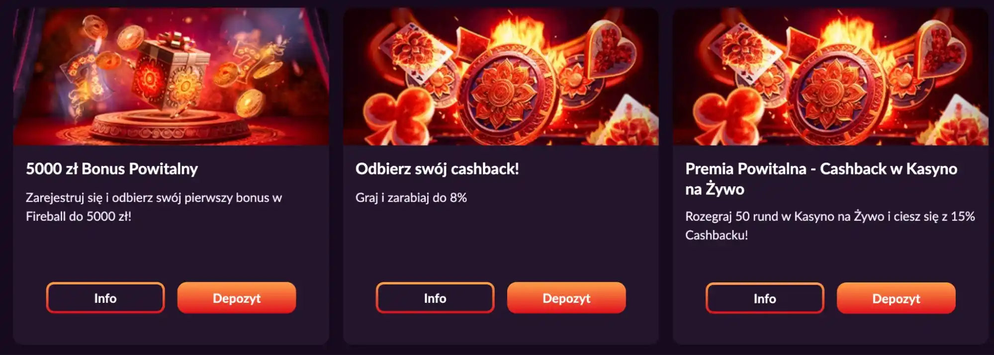 fireball bonus powitalny