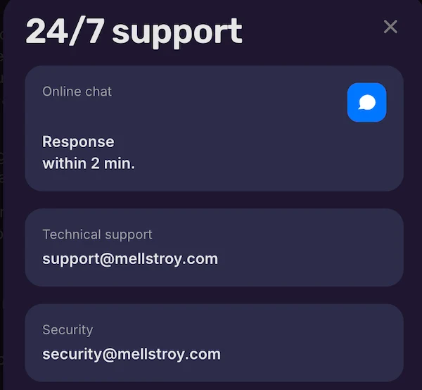 mellstroy casino obsluga klienta