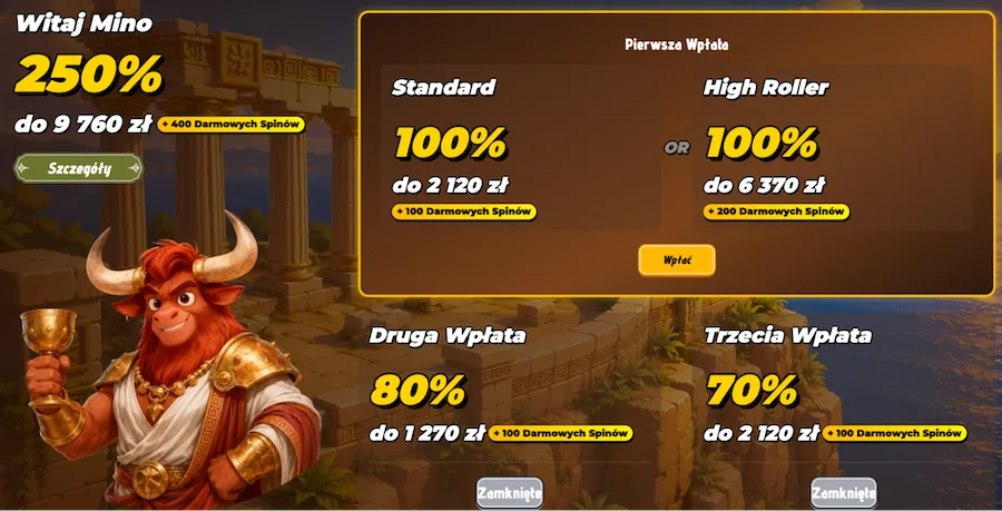 minocasino bonus powitalny