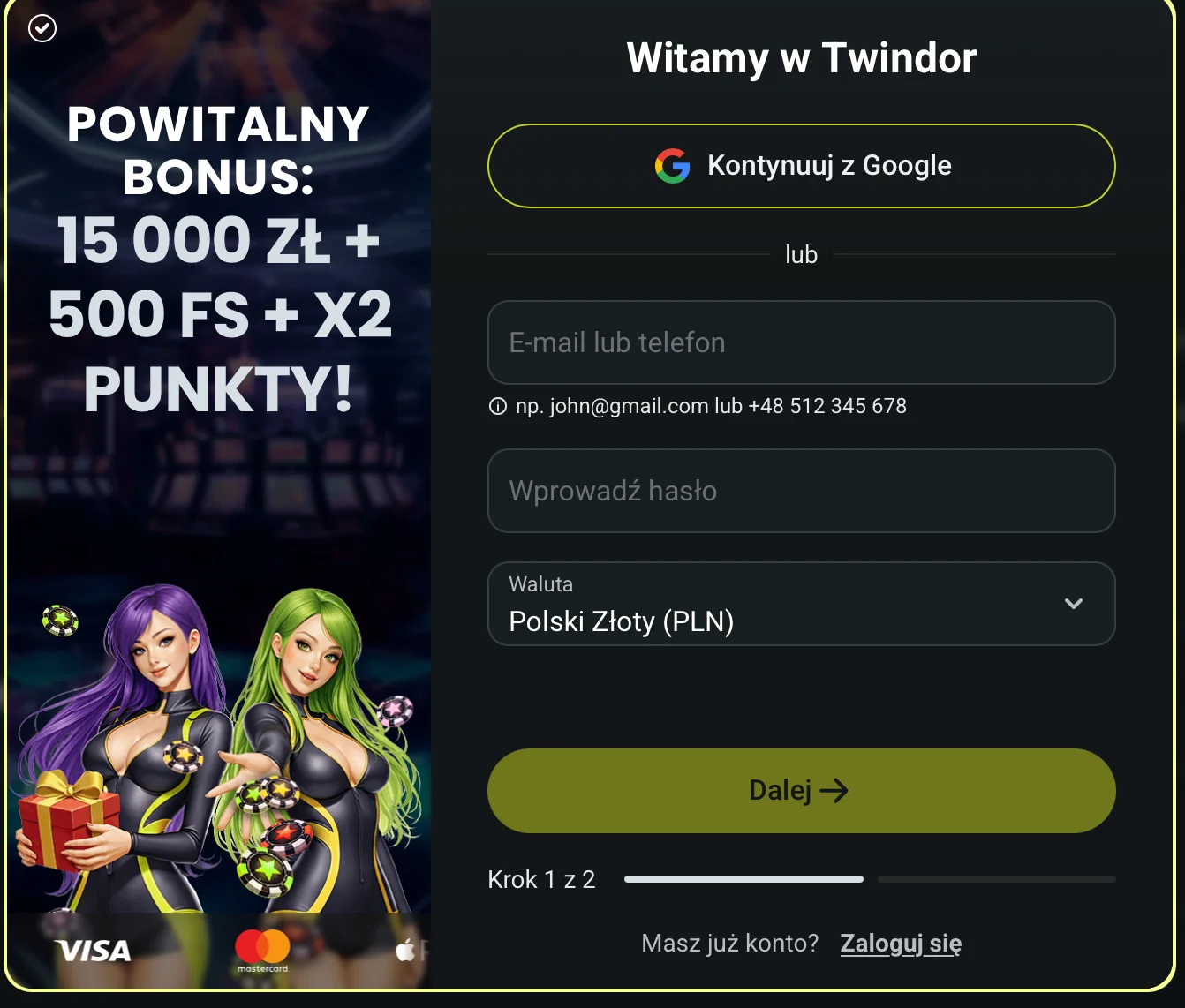 twindor rejestracja
